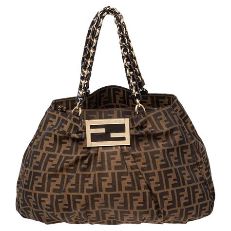 Fendi Tobacco Zucca Canvas and Leather Large 